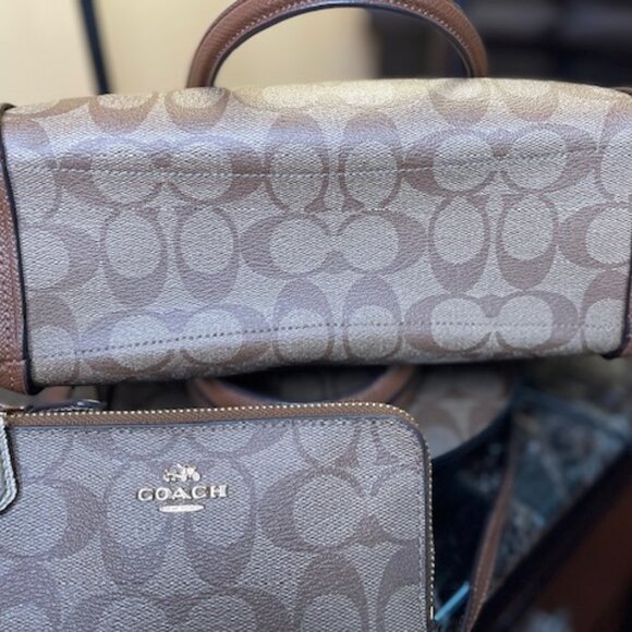 COACH, EUC MINI BROOKE SIGNATURE CARRYALL BAG WITH MATCHING WALLET - Picture 7 of 11